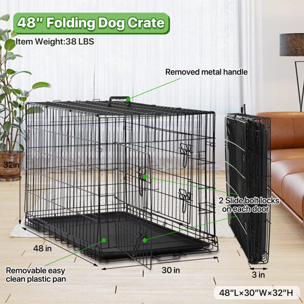 Tucker Murphy Pet™ 48 Inch Dog Cage Large XXL Dog Crates For Large Dogs